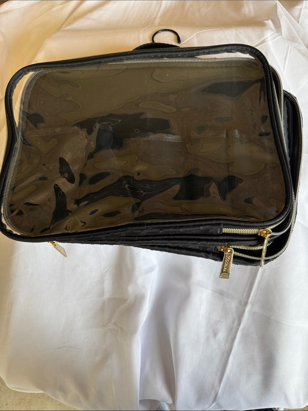 Modella Black Hanging Toiletry Organizer with Clear Top